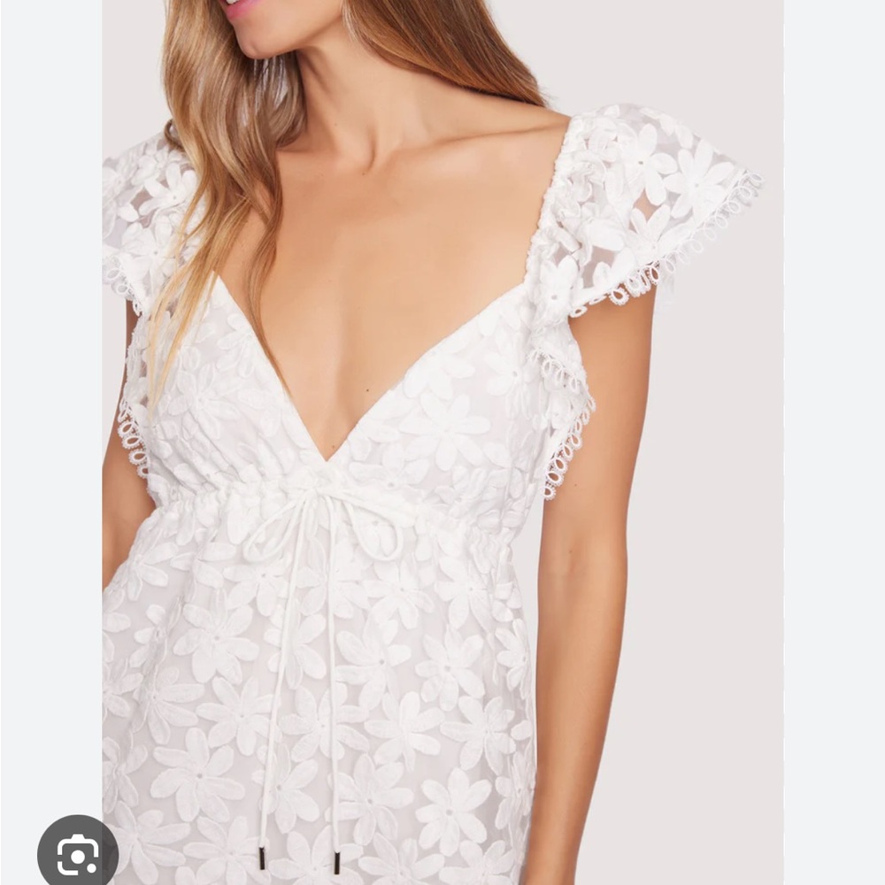 Madonna Lily Lost and Wander Floral White Ruffled Mini Dress